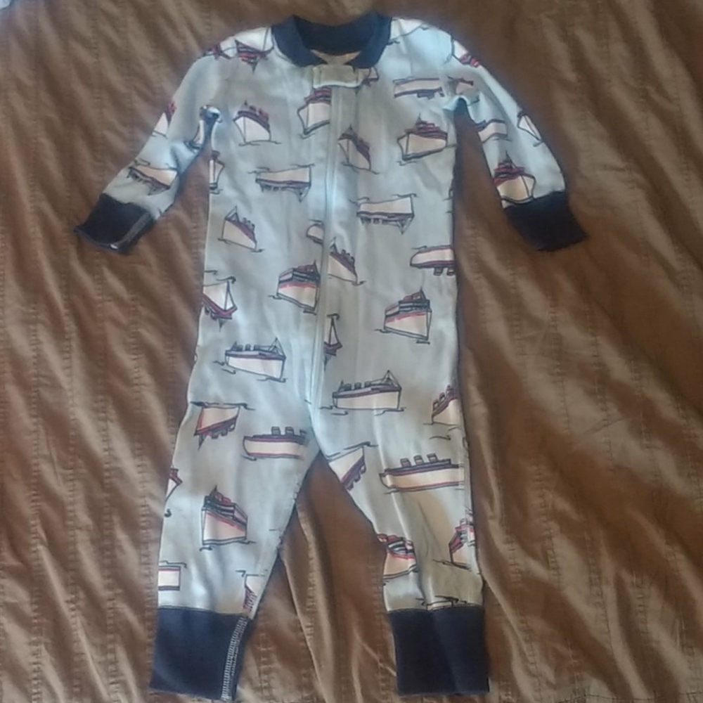 HA 12-18mo zip pajamas with ship pattern